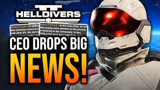 Helldivers 2 - CEO Speaks on Vehicles, Roadmap & Dev News!