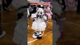 the beast head is really cute, Zizi in the duck Comic convention #shorts #ytshorts #fursuit #therian