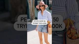 Petite #over50 trying this look #modernstyles #over50style #bermudashorts #petitewoman #summerstyle