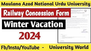 Manuu Railway Concession Form 2024 | Winter Vacation 2024 | @UniversityWorld