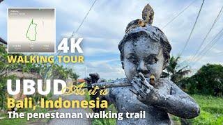 Ubud Bali Indonesia: 4K Virtual Walking Tour | Relax 4K video | The Penestanan Walking Trail