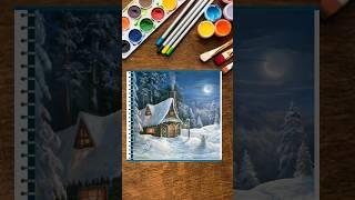 How to draw snow House painting #shorts #viral #youtubeshorts. @mystiqueART