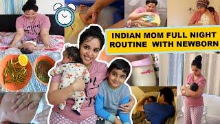 INDIAN MOM REALISTIC FULL NIGHT ROUTINE WITH NEWBORN~ *2 WEEKS OLD* + EXCLUSIVE BREASTFEEDING