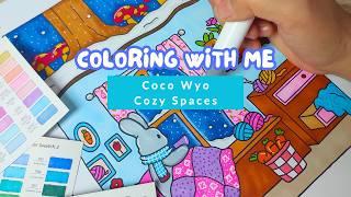 Coloring With Me and Relax in Coco Wyo’s Cozy Spaces | Ohuhu Markers & Gentle Piano