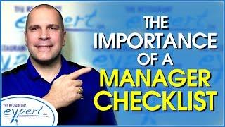 Restaurant Management Tip - How a Manager Checklist Makes Your Restaurant Better #restaurantsystems