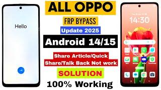 ALL OPPO FRP BYPASS 2025 ‼️ ANDROID 14/15 ‼️ WITHOUT PC ‼️ NEW TRICKS