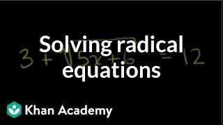 Solving radical equations | Exponent expressions and equations | Algebra I | Khan Academy