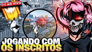 LIVE FFJOGANDO COM INSCRITOSREVELANDO JOGADORES4X4 6X6 X1 LIVE FREE FIRE#15kSubs