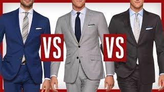 BLUE vs GRAY Suits | Which Suit Is Better?  Charcoal vs Black vs Navy vs Blue