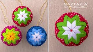 HOW to MAKE QUILTED ORNAMENTS - NO SEW Easy Quilt Ornament with Fabric