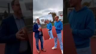 Besuch Basketballplatz im Sportpark Friedrichsdorf mit Interview Bürgermeister Lars Keitel zum Platz