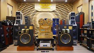 TEST BỘ 3.LOA JBL L300 SUMIT GOLG MẠ VÀNG 18K,AMLY HẾT SỐ PIONEER 1980 GOLD LIMTED,AKAI 635D GOLD.