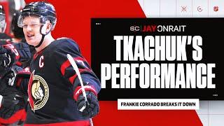 Corrado evaluates Tkachuk's performance after facing scrutiny for Sens' struggles