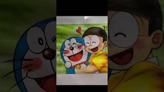 Cute Doraemon Painting ️ #shorts #art #trending #doremon #cartoon