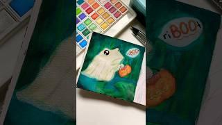 Quick Paint: Ghost Frog #watercolor #painting #shorts  #short