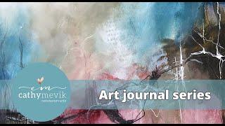 Expressive abstract landscape painting with mark making