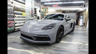 【秀卡司車體貼膜】Porsche Cayman GTS ( 718 ) 全車改色包膜 / 水泥灰色 / 全車犀牛皮  / 汽車包膜 / 汽車貼膜 / 汽車改色 / 911 / MACAN