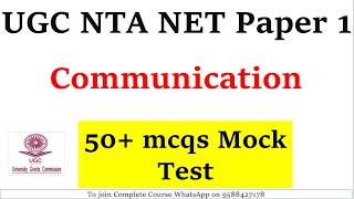 UGC NTA NET Paper 1 2022 || Communication||  50+ mcqs Mock Test