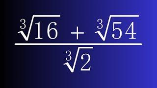 FRACTION WITH SUM OF CUBIC ROOTS LET'S SOLVE IT!