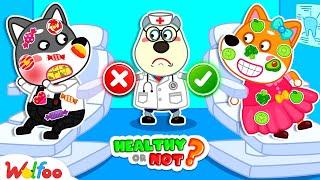 Healthy Eating with Stickers - Healthy or Not Wolfoo Twins' Healthy Habits + More | Wolfoo Channel