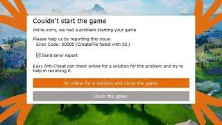 Fortnite Error Code 30005 Create File Failed With 32