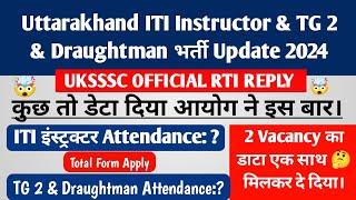 Uttrakhand ITI Instructor/TG2 & Draughtman(प्रारूपकार) Attendance & Total Form Apply Official Data||