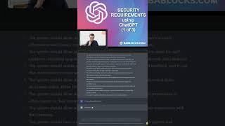 Security Requirements Using OpenAI ChatGPT (1 of 3)