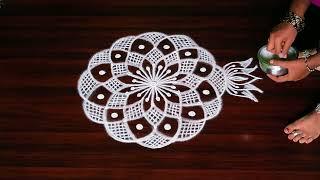 Latest creative easy rangoli kolam  3×2 dots Traditional muggulu designs  Daily Rangoli 