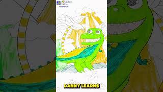 Coloring Cute Dinosaur in a Jungle #art #coloring #painting