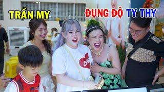 Trần My bất ngờ ghé quán Ty Thy khai trương Quận 6 - Ty Thy Vlog Gỏi đu đủ