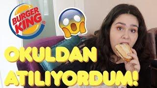 BURGER KING MUKBANG - Neredeyse Okuldan Atılıyordum! #mukbang