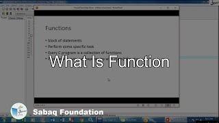 What is Function, Computer Science Lecture | Sabaq.pk