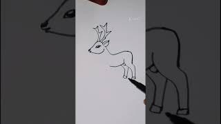 How to draw a Reindeer easy step by step// Animal drawing #howtodraweasy