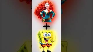 Spongebob as Glowup Merida Disney Princess #spongebob #kimkardashian #art #digitalart #shorts