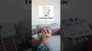 Guitar  Lesson For Beginners | How To Play B Minor Chord | B minor Easy Version #chords