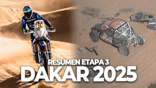 SÉBASTIEN LOEB VUELCA el DACIA y VARIAWA GANA - RESUMEN ETAPA 3 RALLY DAKAR 2025