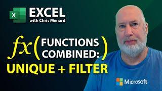 Combine the UNIQUE and FILTER functions in Excel