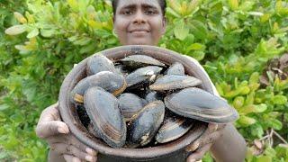 Pool Clams Hunting|குளத்து சிப்பியை பிடித்து வறுவல்|Village Food Safari|Small Boy Suppu