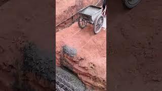 Concrete pouring process of strip foundation subgrade #amazing  #satisfying