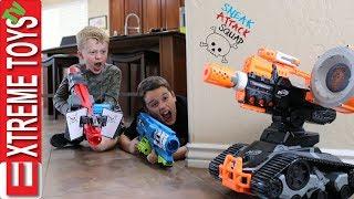 Evil Drone Vs. Sneak Attack Squad! Ethan and Cole get in to a Nerf Battle with a Crazy Robot