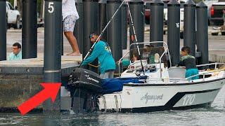 This Captain Thought He Could Park His Boat, But Then This Happened..Crandon Park Marina|Droneviewhd