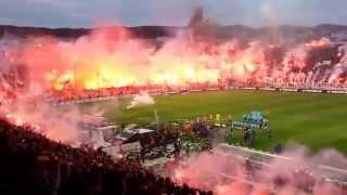 Amazing Pyro Show - Fireworks - PAOK Saloniki vs Olympiakos Piräus 16.04.2014