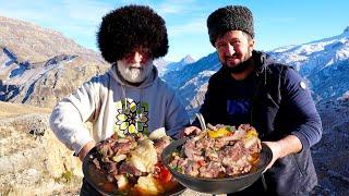 Dinner In DAGESTAN Mountains. Caucasian Mountains Village Life