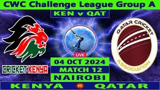 Kenya vs Qatar | KEN vs QAT | 12th Match of CWC Challenge League Group A 2024 | Cricket Info Live