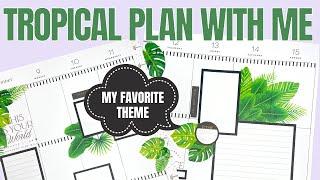 Tropical Plan With Me | Big Happy Planner Custom Planner Spread for Kathryn