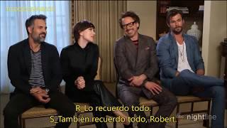 Robert Downey Jr  Scarlett Johansson Mark Ruffalo Chris Hemsworth Interview