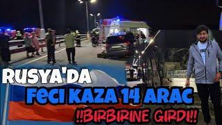 RUSYA'DA FECİ KAZA? 14 ARAÇ BİRBİRİNE GİRDİ / KIL PAYI KURTULDUM #kaza #vlog #travel #POV #ets2