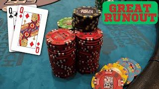 Getting the Safest Runout Ever With Pocket Queens !!! -  Kyle Fischl Poker Vlog Ep 217