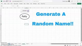 How To Make A Random Name Generator In Excel! Click A Button And Have A Random Name Generated!