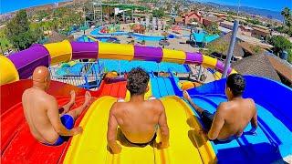 Water Slides at Albercas El Vergel Water Park in Tijuana, Mexico